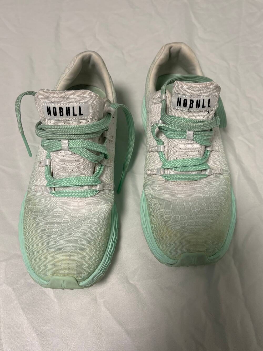 NOBULL Women's White and Green Trainers size 6